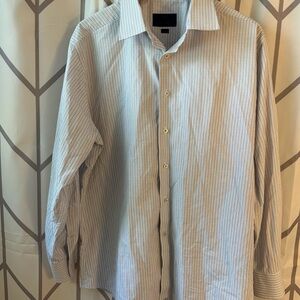 David Donahue Blue Casual Button Down Shirt